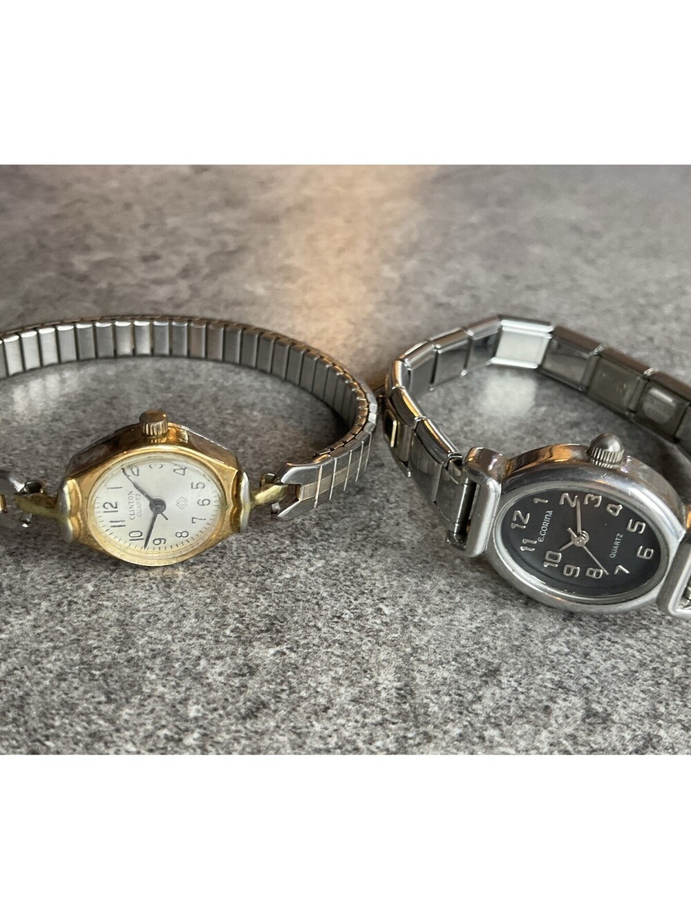 Pair Of Vintage Womens Watches Clinton & E.Corina Both Run Great A16